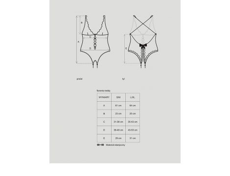 Body Fiorenta Obsessive kwiatowe z otwartym krokiem L/XL - 3