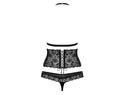 Komplet bielizny Obsessive koronkowy 3 częściowy L/XL - 2
