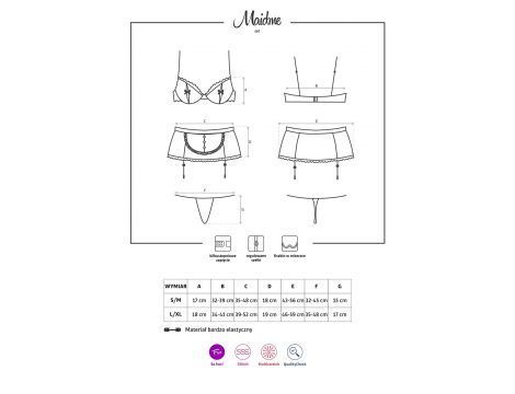 Komplet pięcioczęściowy pokojówki Maidme Obsessive S/M - 5