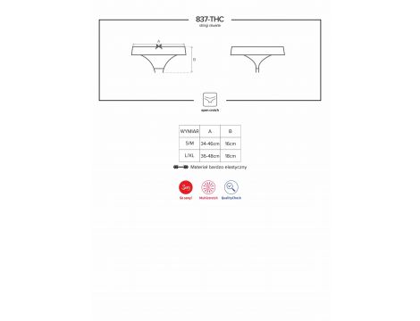 Koronkowe stringi otwarte Obsessive L/XL - 5