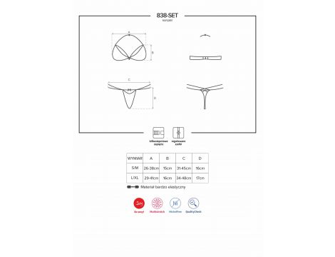 Komplet bielizny Obsessive czerwony koronkowy L/XL - 3