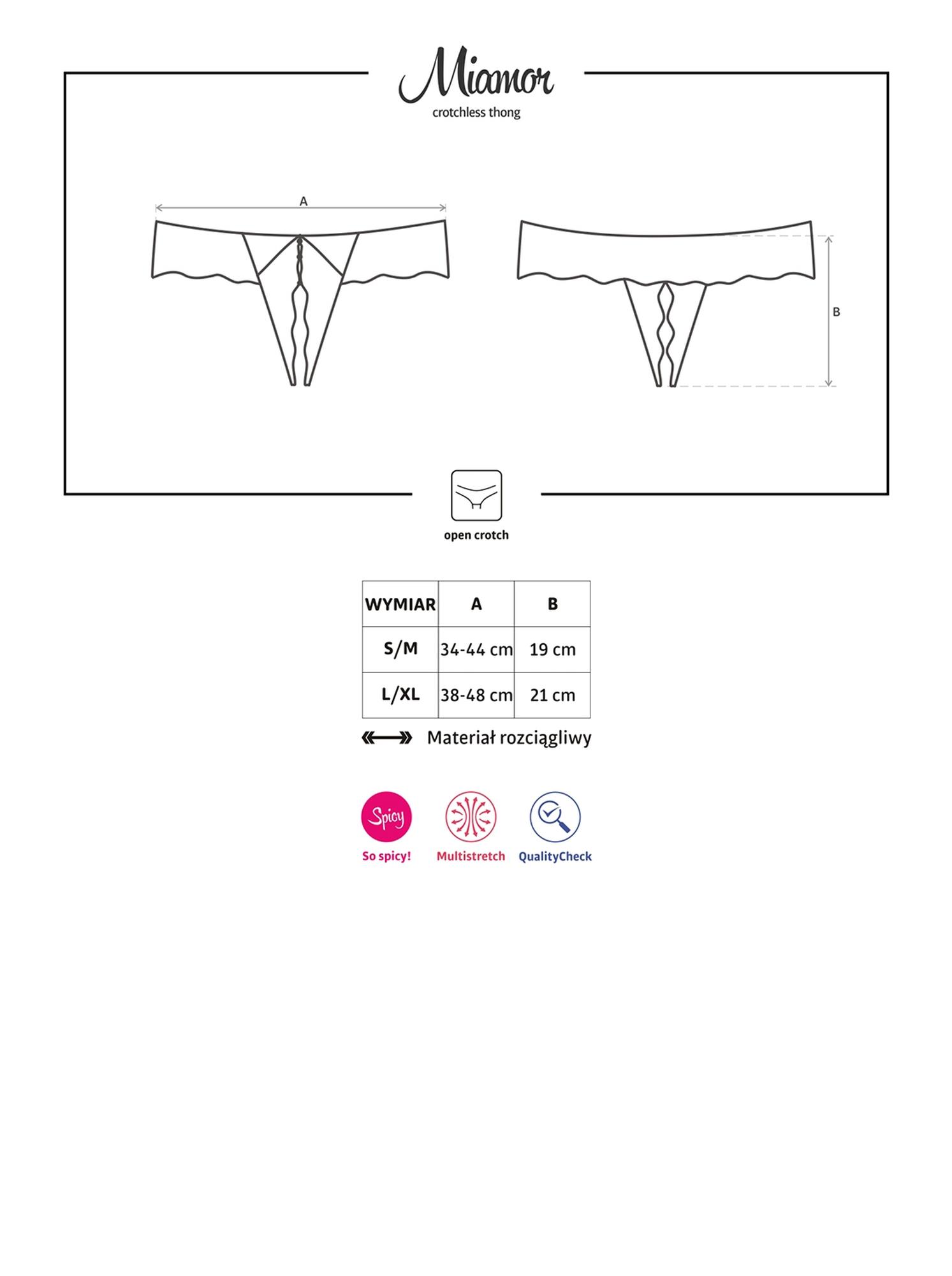 stringi koronkowe rozcięte w kroku obsessive l/xl