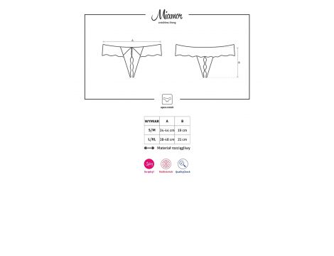 Stringi otwarte koronkowe Miamor Obsessive L/XL - 3