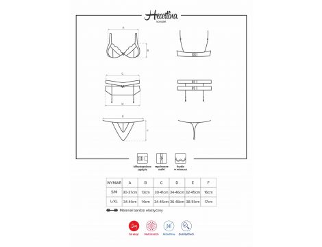 Koronkowy komplet bielizny Heartina Obsessive L/XL - 3