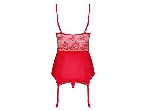 Gorset i stringi Lovica Obsessive czerwony S/M - 2