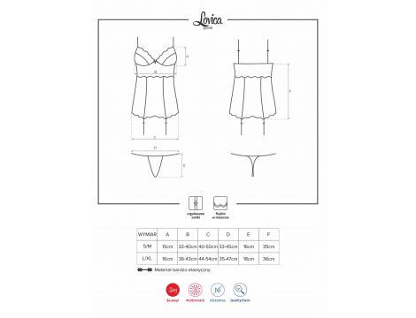 Gorset i stringi Lovica Obsessive czerwony S/M - 3