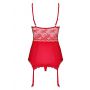 Gorset i stringi Lovica Obsessive czerwony S/M - 3