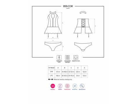 Gorset i figi wet look Obsessive S/M - 7