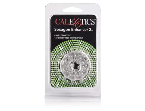 Pierścień erekcyjny Sexagon Enhancer 2 Calexotics przezroczysty 4 cm - 3
