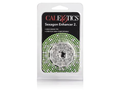 Pierścień erekcyjny Sexagon Enhancer 2 Calexotics przezroczysty 4 cm - 4
