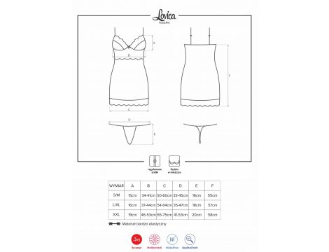 Seksowna koszulka z stringami Lovica Obsessive czerwona L/XL - 3