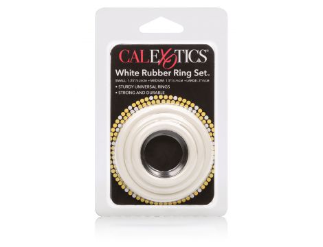 Zestaw 3 pierścieni erekcyjnych gumowych Calexotics biały 5 cm - 3