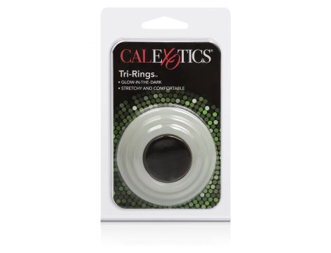 Pierścienie erekcyjne silikonowe Tri-Rings Calexotics białe - 2
