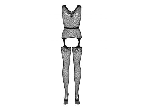 Dzianinowy bodystocking Obsessive F217 kwiatowy XL XXL - 3