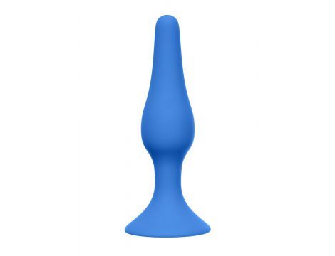Korek analny silikonowy Slim Lola Toys niebieski 11,5 cm - 2