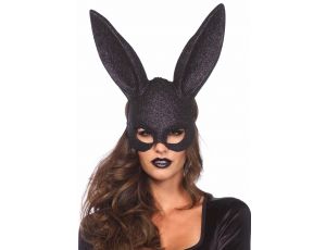 Maska królicza maskaradowa brokatowa Leg Avenue czarna