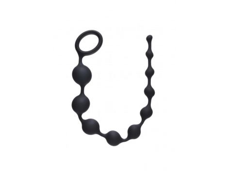 Łańcuszek analny silikonowy Long Pleasure Chain Lola Toys czarny 35 cm - 2