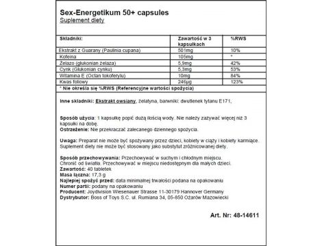 Supl.diety-EROpharm - Sex-Energetikum 50+ 40 capsules - 2