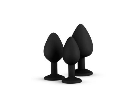Zestaw silikonowych korków analnych EasyToys czarny - 4
