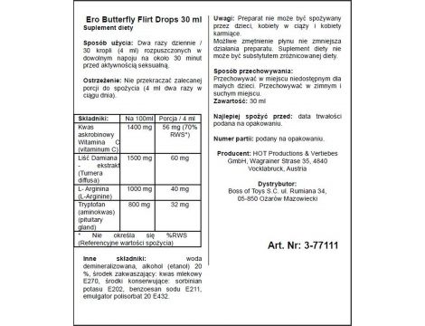 Krople afrodyzjaki Butterfly Flirt dla par Hot 30 ml - 3