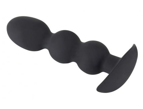 Korek analny kulowy Black Velvets Heavy Beads czarny silikonowy 13,3 cm - 7