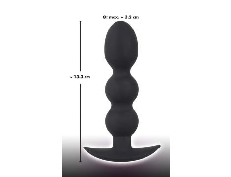 Korek analny kulowy Black Velvets Heavy Beads czarny silikonowy 13,3 cm - 15
