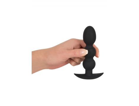 Korek analny kulowy Black Velvets Heavy Beads czarny silikonowy 13,3 cm - 10