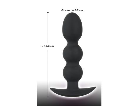 Korek analny kulowy Black Velvets Heavy Beads czarny silikonowy 13,3 cm - 14