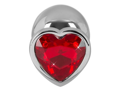 Korek analny Diamond aluminium You2Toys z czerwonym kamieniem 8,2 cm - 5