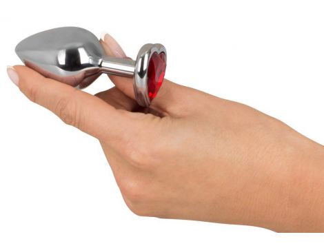 Korek analny Diamond aluminium You2Toys z czerwonym kamieniem 8,2 cm - 11