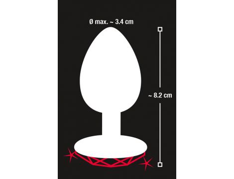 Korek analny Diamond aluminium You2Toys z czerwonym kamieniem 8,2 cm - 13