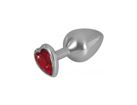 Korek analny Diamond aluminium You2Toys z czerwonym kamieniem 8,2 cm - 4