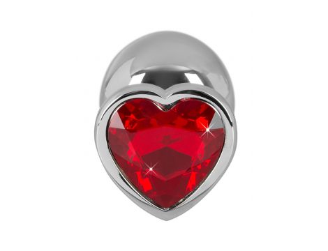 Korek analny Diamond aluminium You2Toys z czerwonym kamieniem 8,2 cm - 6