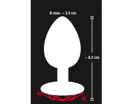 Korek analny Diamond aluminium You2Toys z czerwonym kamieniem 8,2 cm - 12
