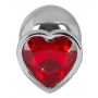 Korek analny Diamond aluminium You2Toys z czerwonym kamieniem 8,2 cm - 6