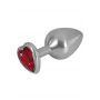 Korek analny Diamond aluminium You2Toys z czerwonym kamieniem 8,2 cm - 5