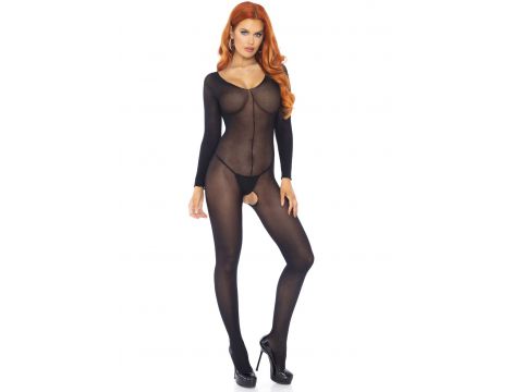 Przezroczysty bodystocking Leg Avenue z długim rękawem czarny - 3