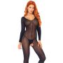 Przezroczysty bodystocking Leg Avenue z długim rękawem czarny - 2