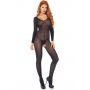 Przezroczysty bodystocking Leg Avenue z długim rękawem czarny - 4