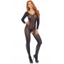 Przezroczysty bodystocking Leg Avenue z długim rękawem czarny - 5