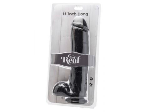 Dildo realistyczne ToyJoy Get Real z jądrami czarne 28 cm - 2