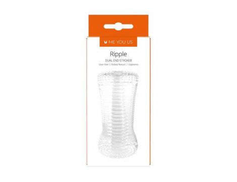 Masturbator falisty Me You Us Ripple przezroczysty 13 cm - 3