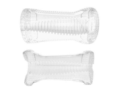 Masturbator falisty Me You Us Ripple przezroczysty 13 cm - 2