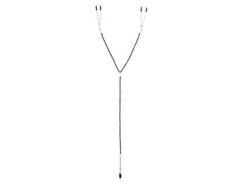 Klipsy intymne Calexotics z podwójnym łańcuchem czarne 7 cm - 5