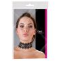Haftowany choker Cottelli ACCESSOIRES czarny z perełkami i dżetami - 2
