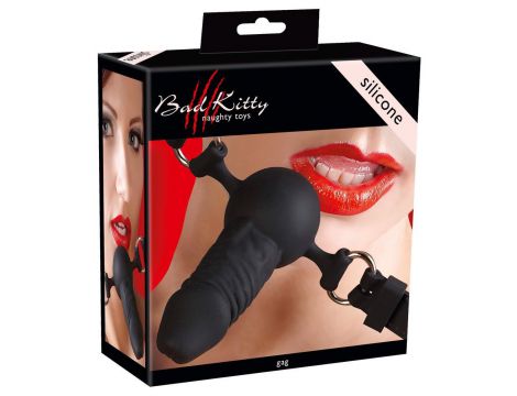 Knebel silikonowy Bad Kitty czarny 9,5 cm