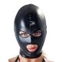 Maska BDSM wet look Bad Kitty czarna z otwartymi oczami i ustami - 4