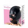 Maska BDSM wet look Bad Kitty czarna z otwartymi oczami i ustami - 9