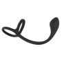 Pierścień na penisa i jądra z korkiem analnym Black Velvets 16 cm - 4