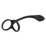 Pierścień na penisa i jądra z korkiem analnym Black Velvets 16 cm - 5